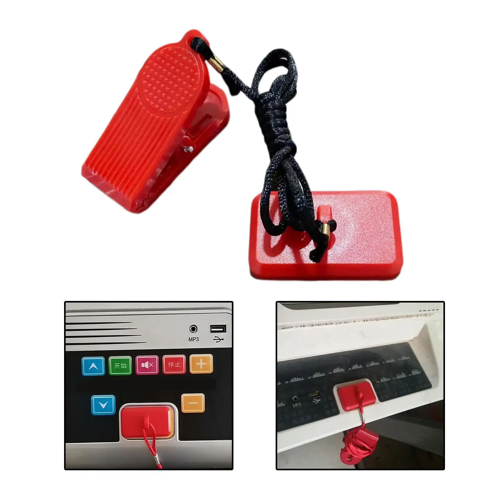 Replacement Treadmill Safety Key with Clip ABS Magnet Lock Treadmill Protection Accessory for Fitness