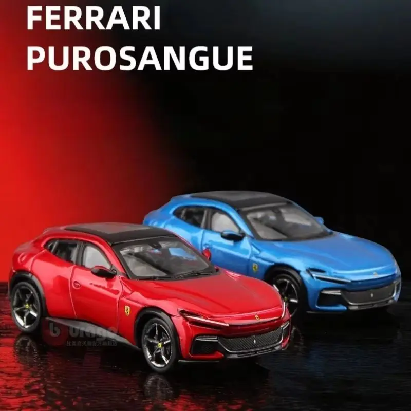 New Hot Bburago 1:64 Genuine Ferrari Fuv Alloy Car Model Purosangue Mini Sports Car 296 Gtb Model Birthday Gift Toys