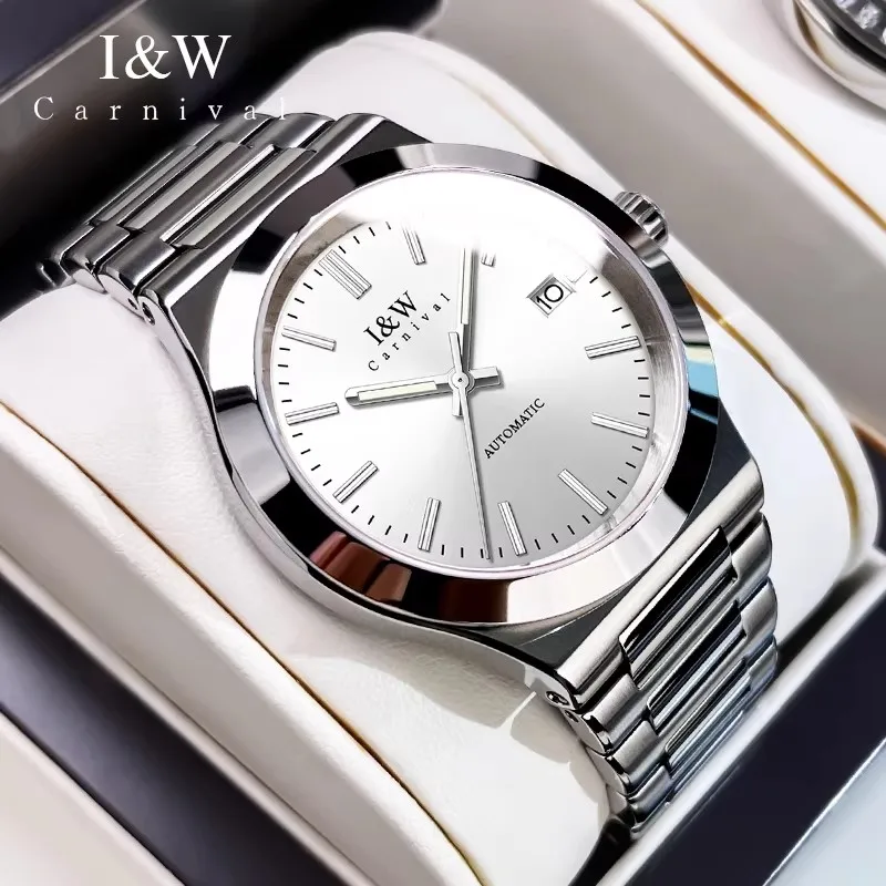 Reloj CARNIVAL Mens Fashion Mechanical Watches Brand Luxury NH35 Automatic Movement Wristwatches for Man Waterproof Montre Homme