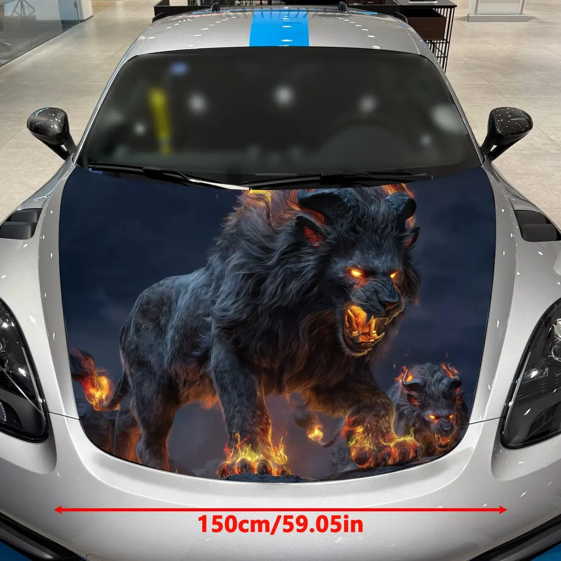 Lion Shaped Creature Vinyl Car Hood Stickers-durable,waterproof,UV Resistant PVC Stickers Suitable For Trucks,SUVs,and Boats,eas