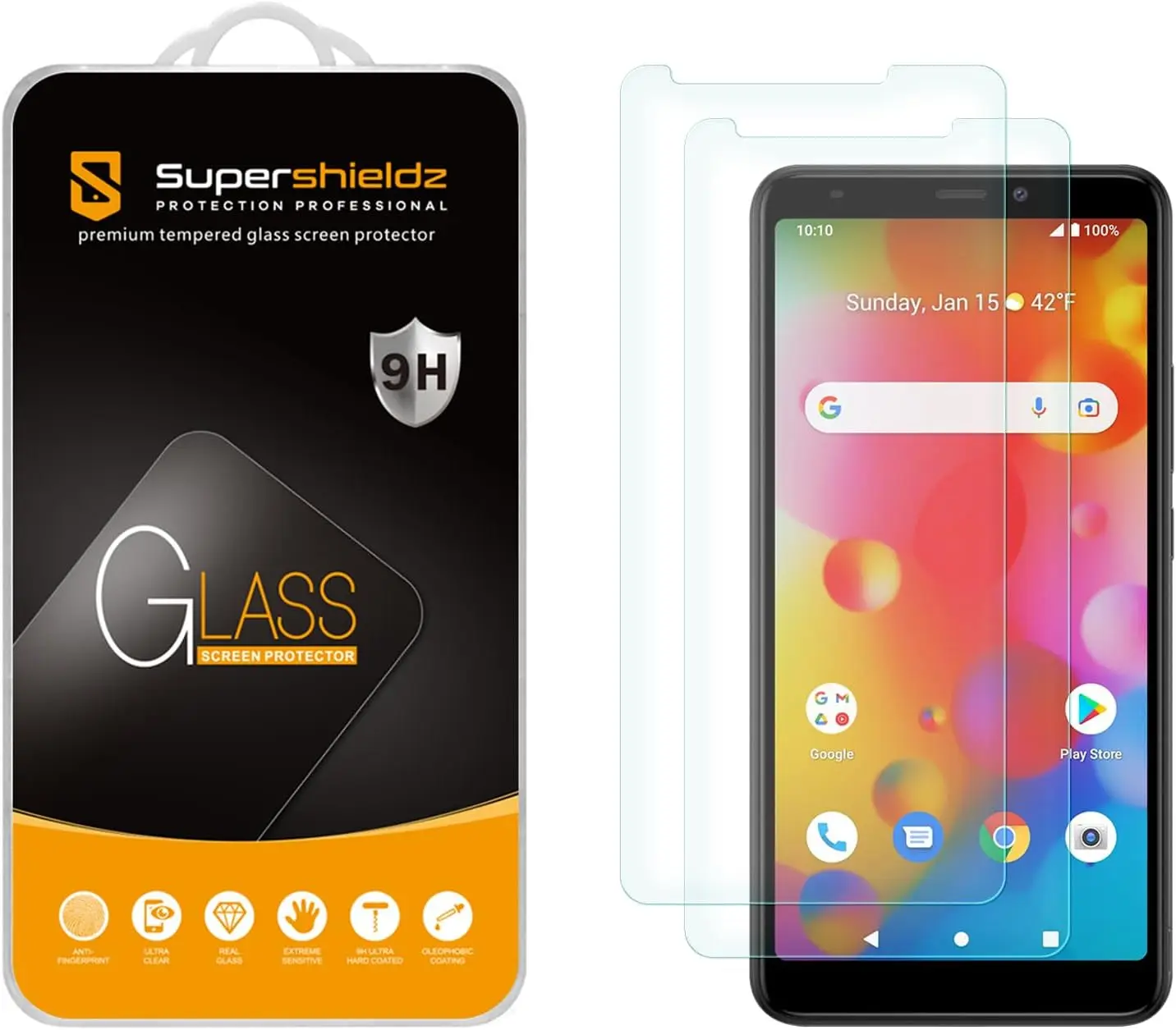 (2 Pack) Designed for Boost Mobile Bounce 4G Tempered Glass Screen Protector, Anti Scratch,  Free