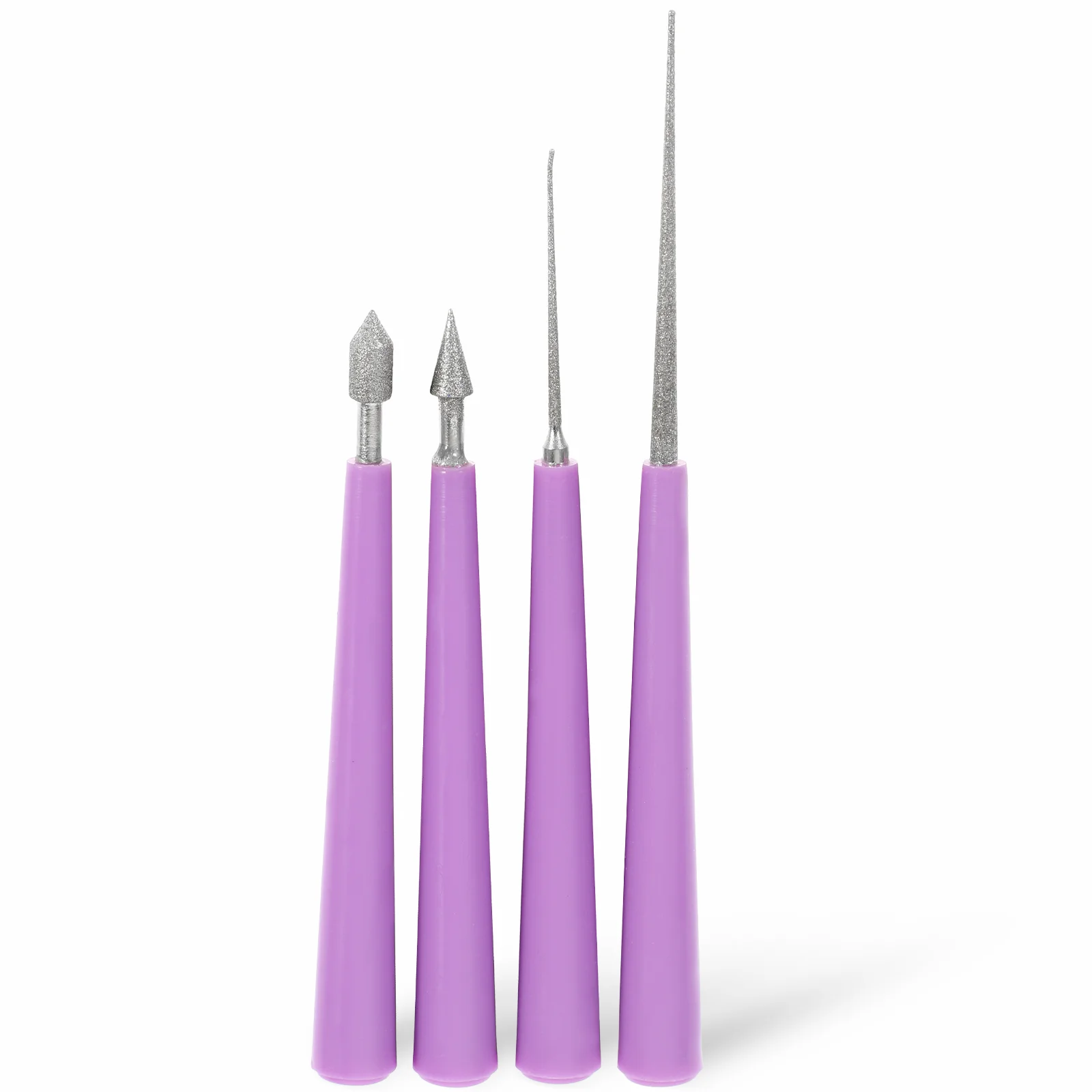 4 Pcs Craft Beads Reamer Set Electric Drill Hole Opener Anti Skid Handle Needle Buffer for Expanding Drilling Bead Holes