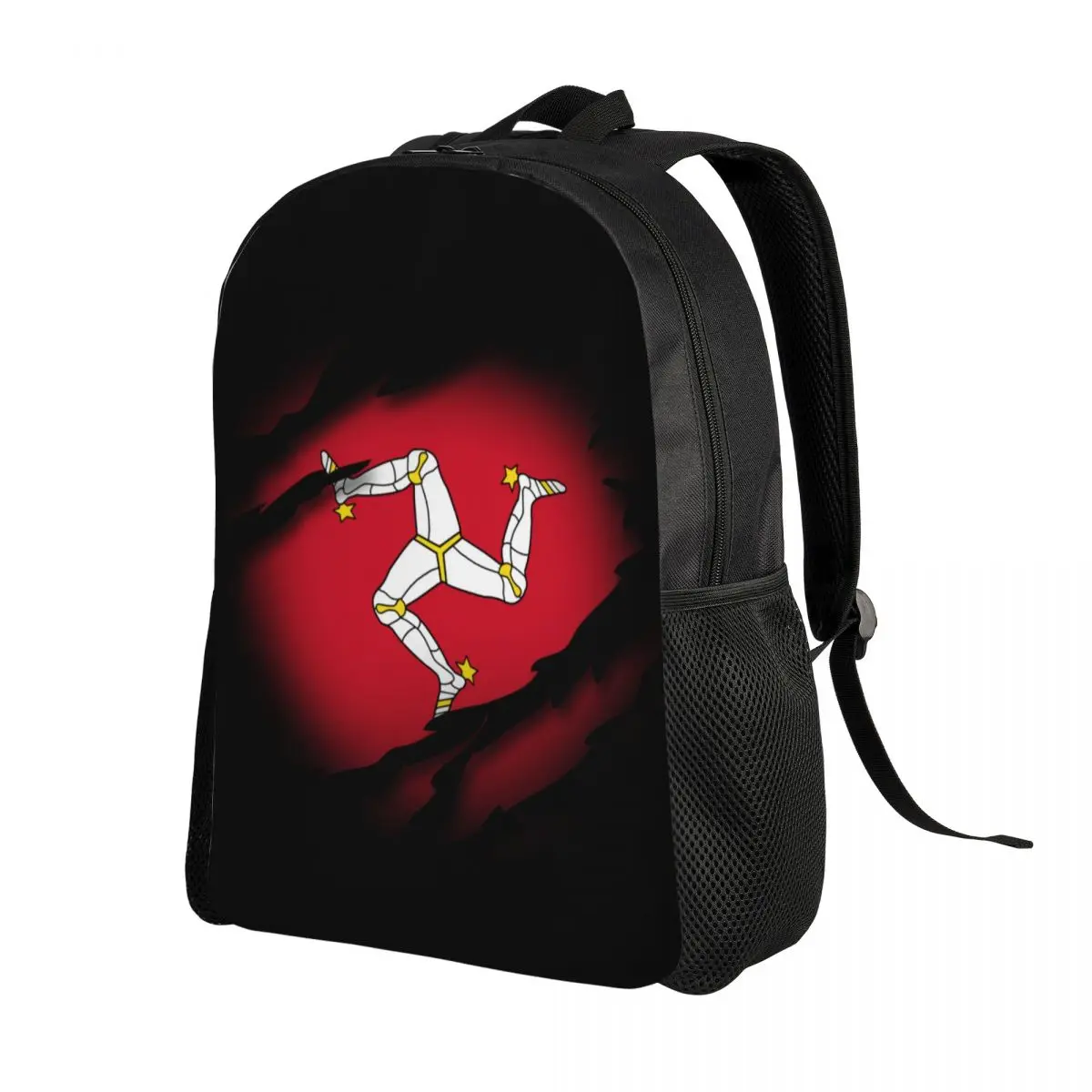 Isle Of Man Flag Laptop Backpack Women Men Basic Bookbag for College School Student Bags