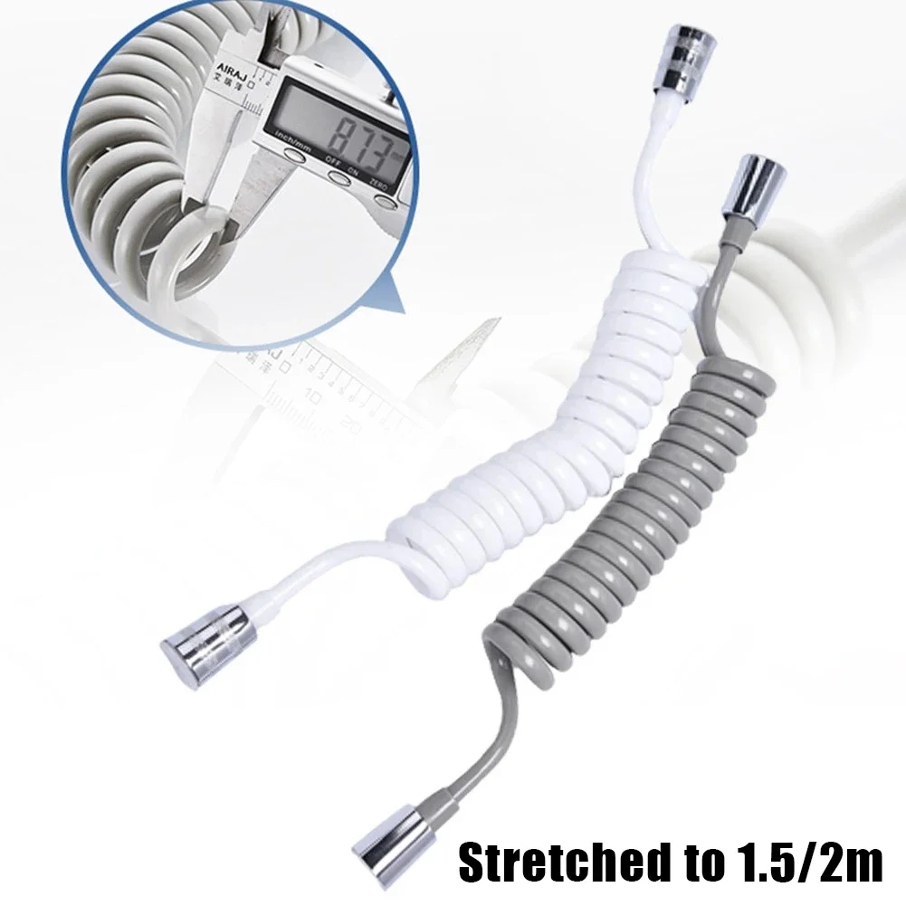 Bathroom Pipe Shower Hose Home Metal PU Spring Telephone Line Style Toilet 1.5M/2M Accessory Flexible Practical