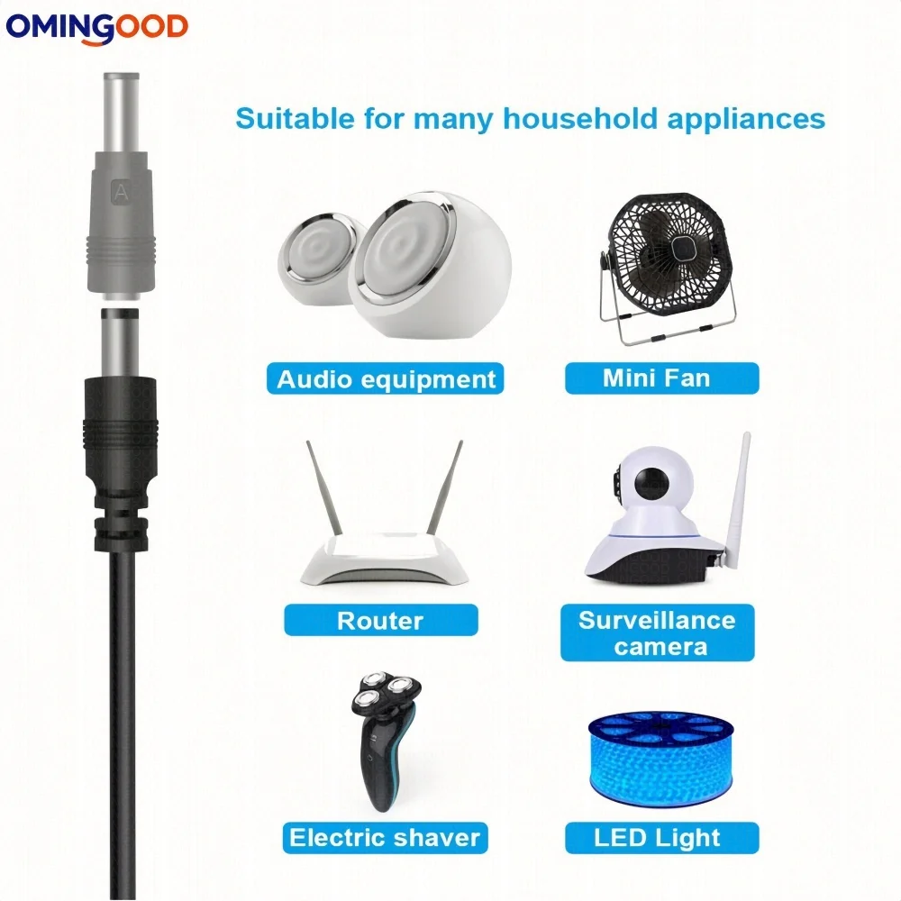 USB To DC Power Boost Cable USB to DC 3.5mm Power Cable USB A to 3.5 Jack Connector 5V Power Supply Adapter For Wifi Router