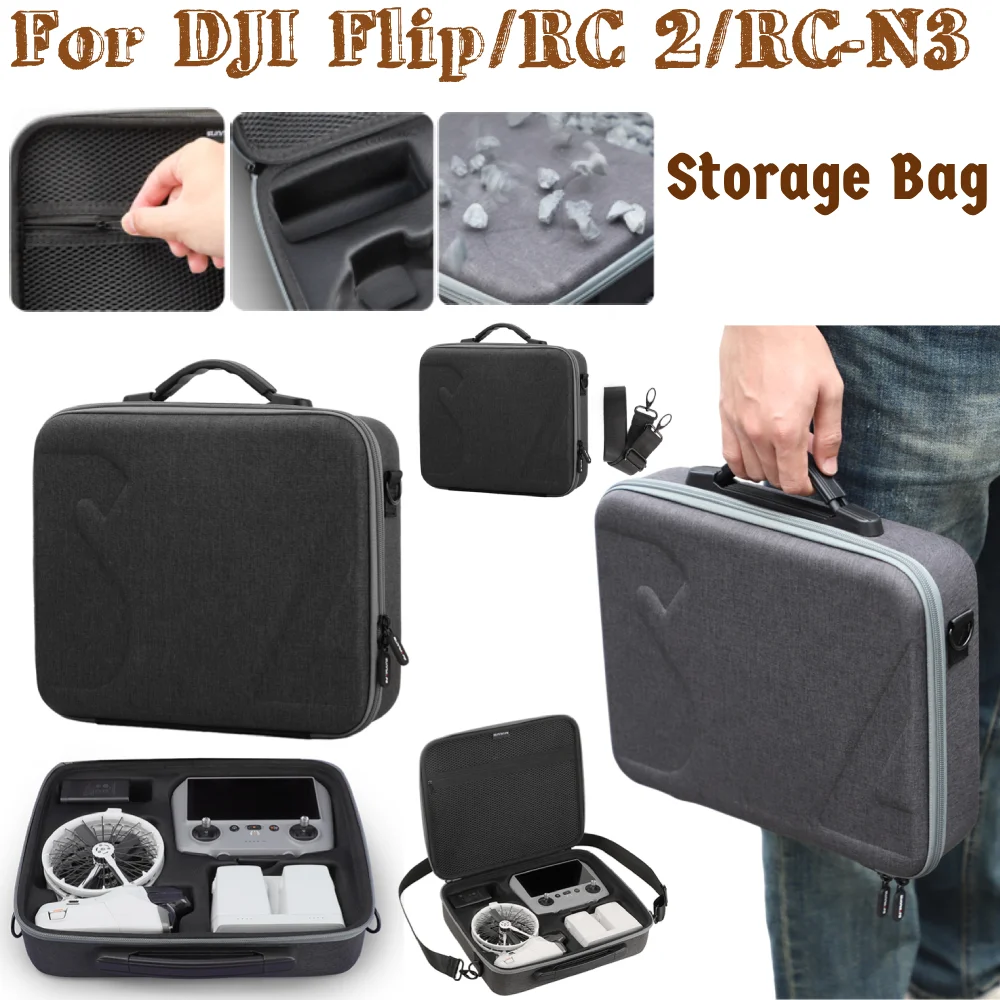 

Carrying Case Portable Travel Shoulder Bag Shockproof Case Handbag For DJI Flip Drone RC 2/RC-N3/Batteries