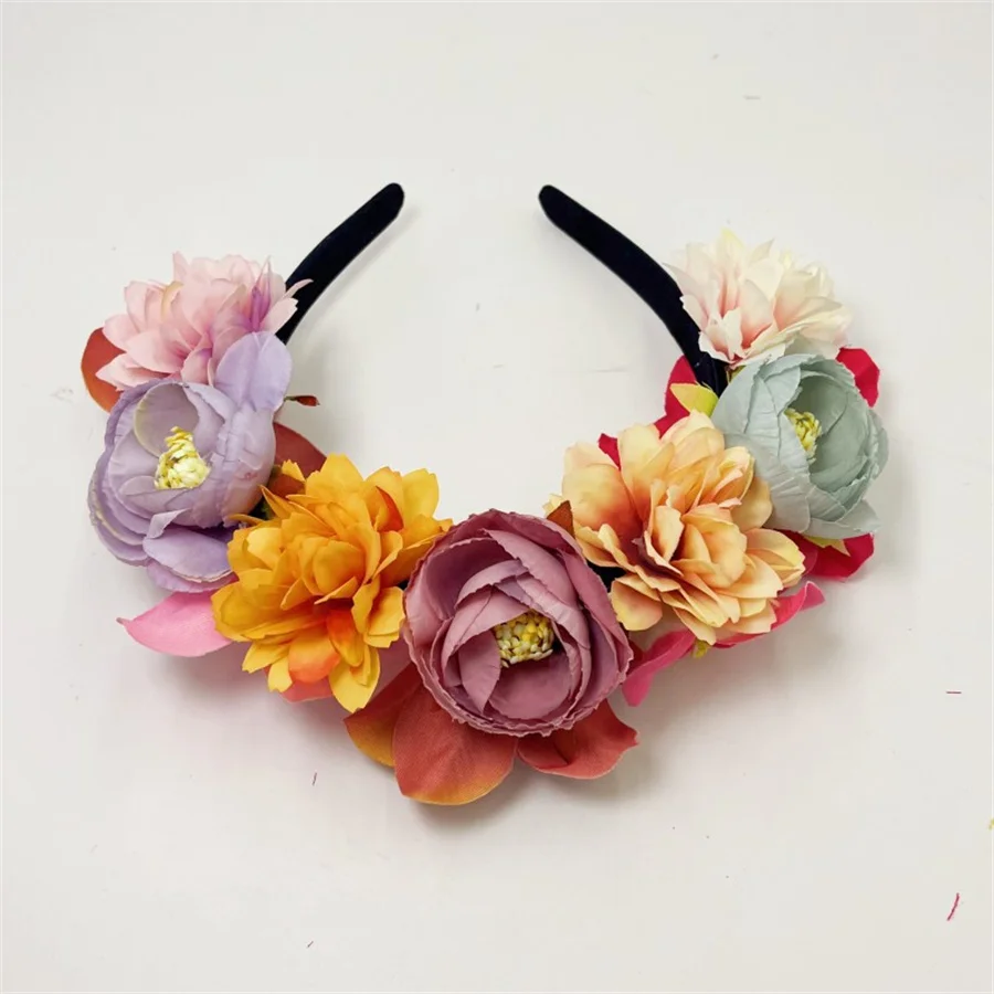 New Butterfly Women\'s Fashion High End Colorful Rose Headband Headdress Bride\'s Hair Crown Travel Beach Wedding Festival Gift