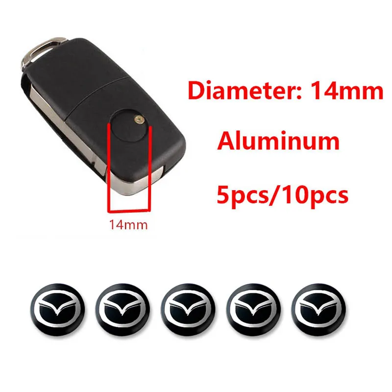 Pegatina para llave remota de coche, emblema de aluminio, decoración, calcomanía para Mazda Atenza Axela Mazda 6 3 2 Angkesaila CX3 CX4 CX5 CX7 CX9 CX30