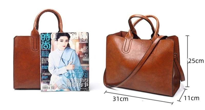 Frauen Umhängetaschen Dame Pu Leder Retro Handtasche Mädchen Kunstleder Umhängetasche Süßigkeiten Farbe Schulranzen Taschen – Detail 1