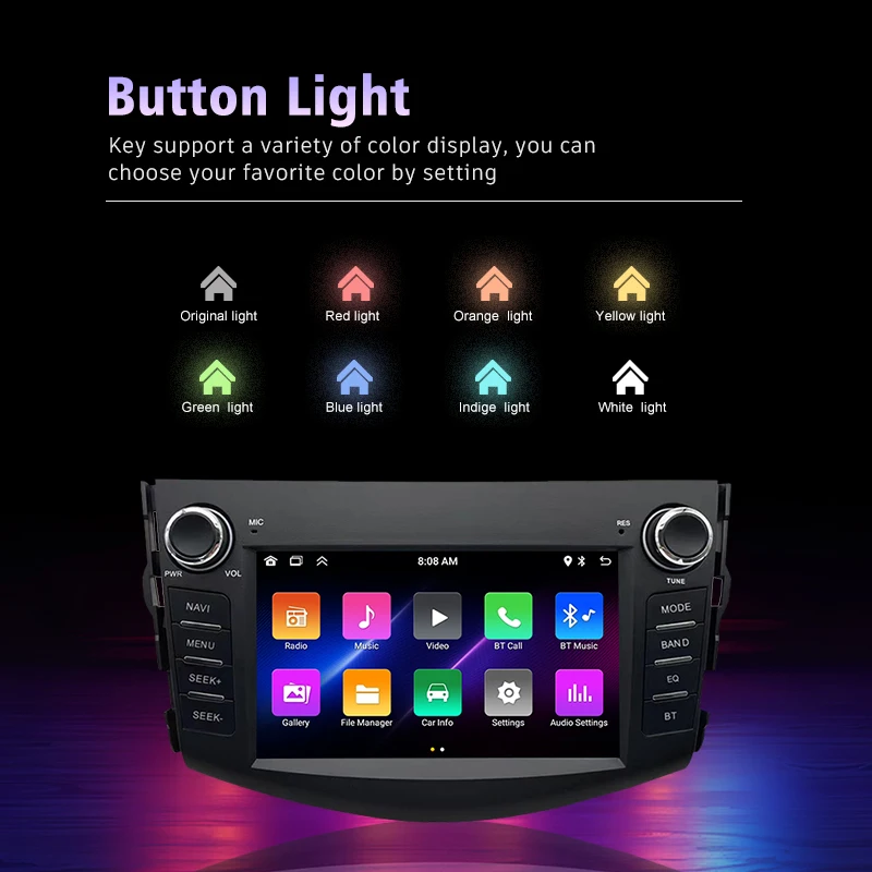 Android Auto Radio For 2006-2012 Toyota RAV4 RAV 4 Car Radio Multimedia Player Android Carplay GPS Navigatio DSP WiFi 2 Din 