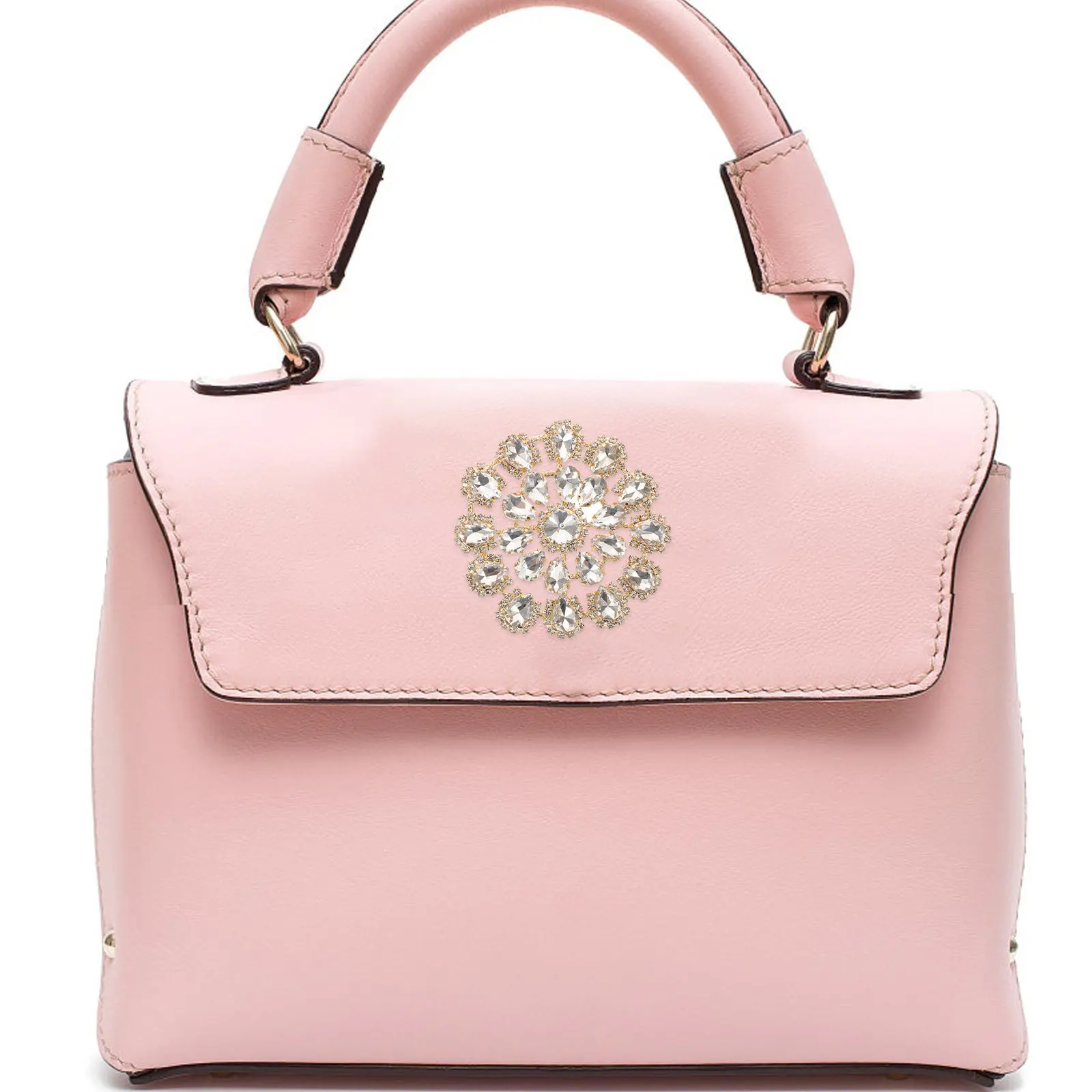 

Стразовая цветочная аппликация из металлического сплава, блестящее украшение для сумок, одежды, обуви, для рукоделия, пришивная, с плоским основанием