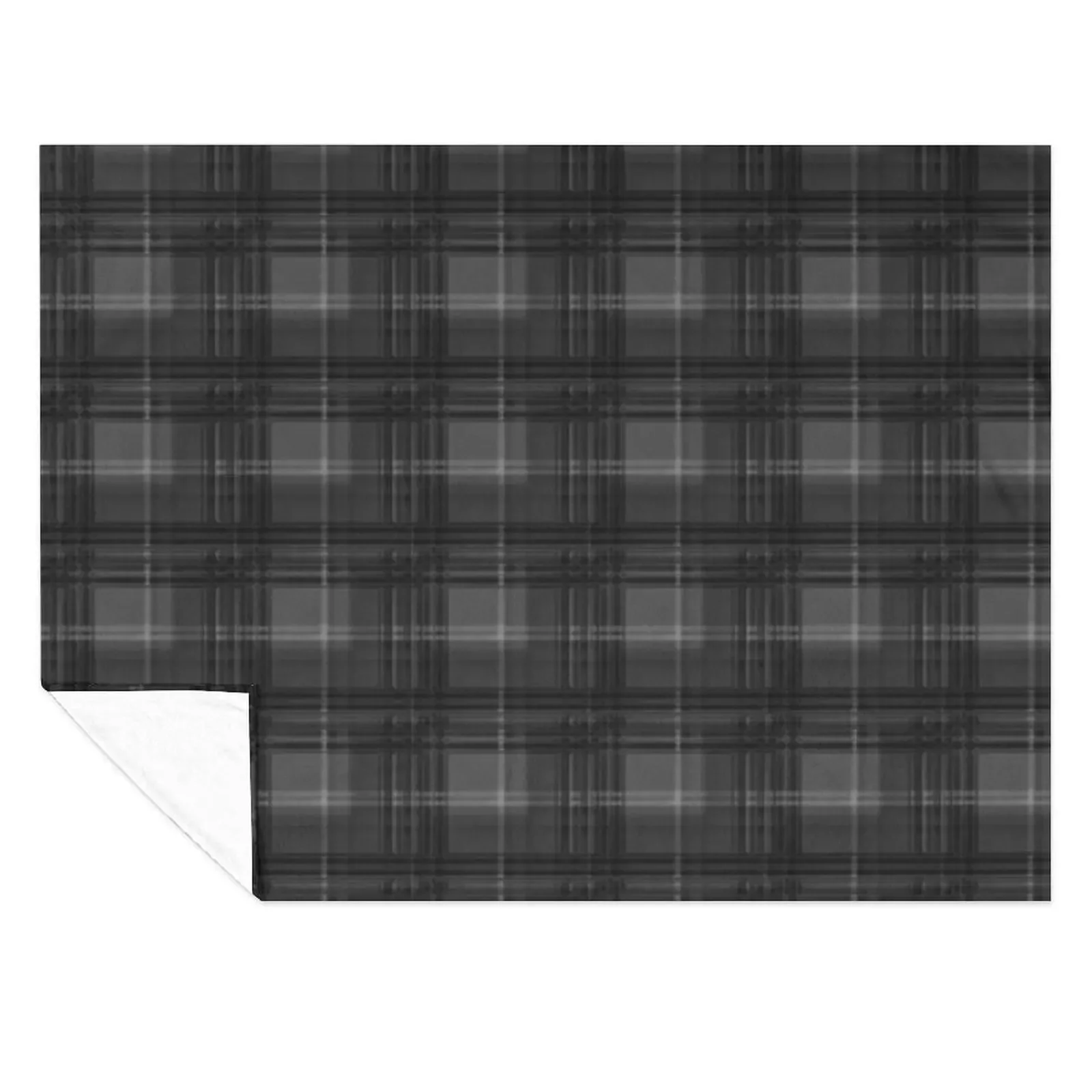 

modern dark grey and black tartan Throw Blanket Single Multi-Purpose Decorative Sofas Weighted Blankets