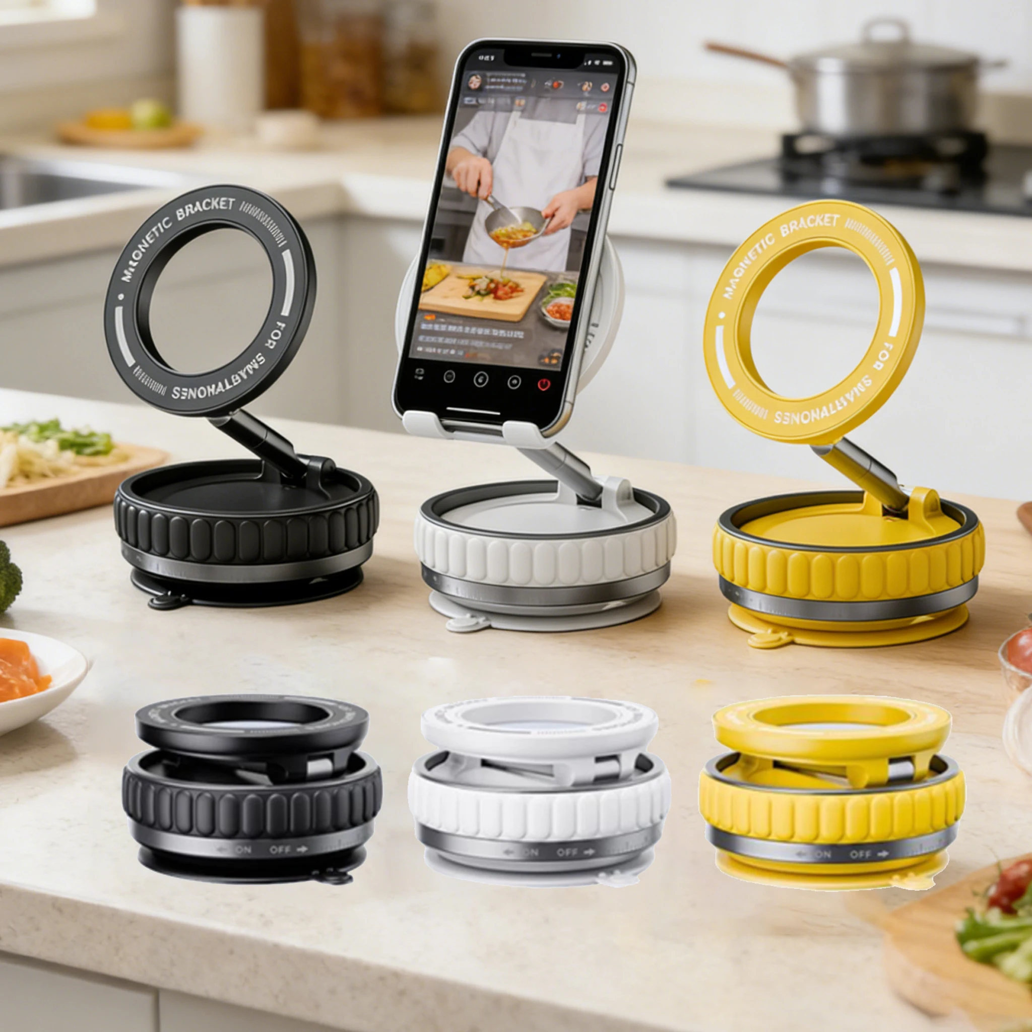 

Magnetic Phone Holder Vacuum Suction 360 Rotation Handsfree Magnetic Foldable Car Phone Mount Foldable Adjustable Universal Xmas