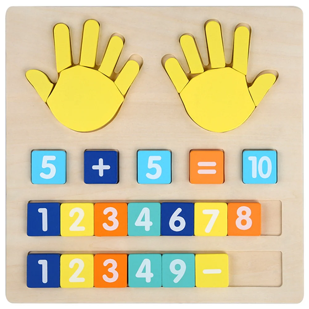 1Set Wooden Math Learning Addition Subtraction Educational Cognitive Number Counting Hand Eye Coordination Early Educational