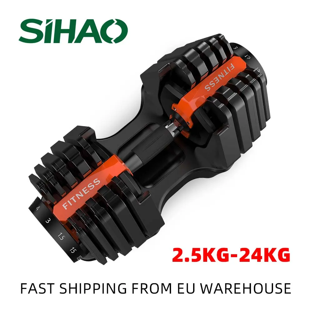 Manubri regolabili SIHAO 2.5KG-24KG manubrio Fitness Standard con manico e piastra pesi per allenamento in palestra a casa