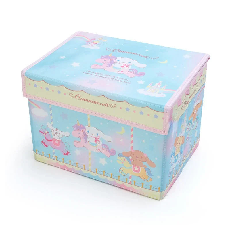 Cute Room Desktop Storage Box with Cover Girl Student Dormitory Induction Sundries Basket Cosmetic Folding Box Storage Box