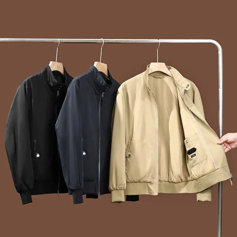 

Spring Men's Classic British Jacket Fashion Outdoor Windproof Wrinkle Resistant Static Luxury Harrington Work Jackets