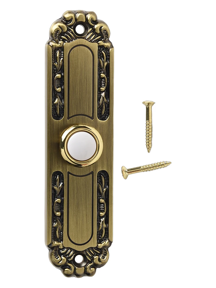 Antique Bronze Lighted Doorbell Button Wired Door Bell Push Buttons Rectangular LED Door Chime Wall Mounted Doorbell Switch