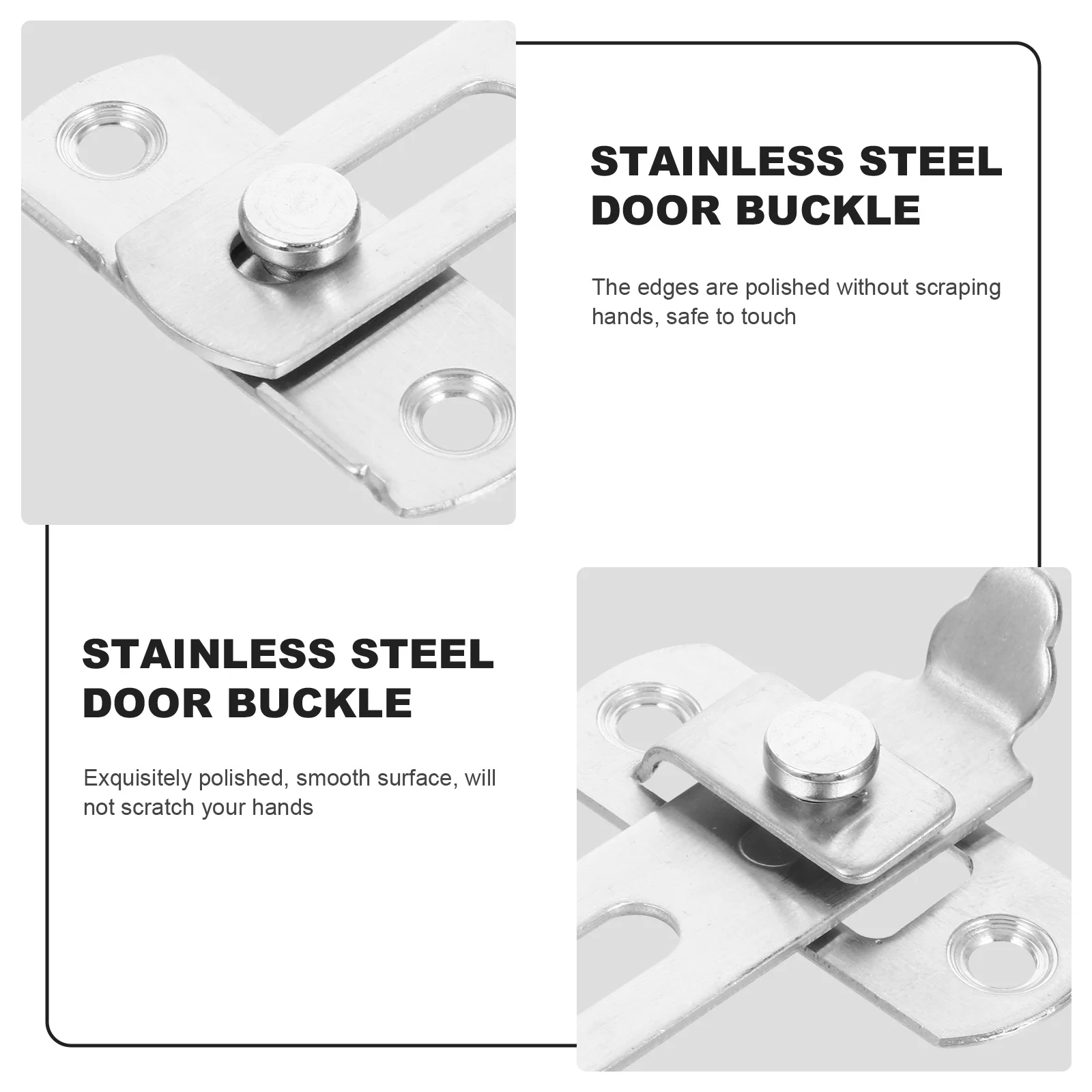 

1Pcs Rust-Proof Stainless Steel Door Latch Durable Anti-Theft Wooden Window Lock Household Safety Lock for Security Protection