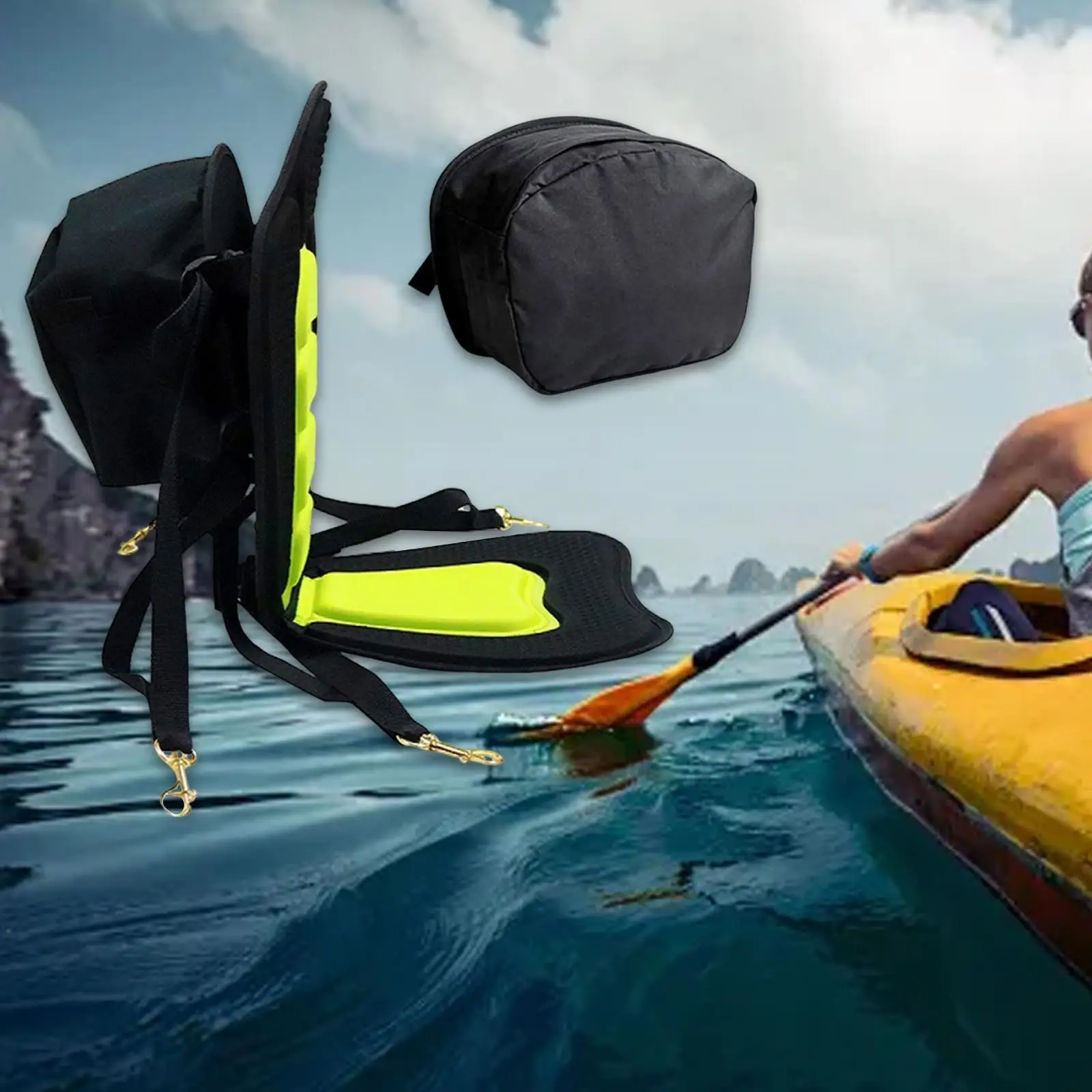 

Сумка для хранения спинки сиденья каяка, съемный органайзер для рыболовного весла