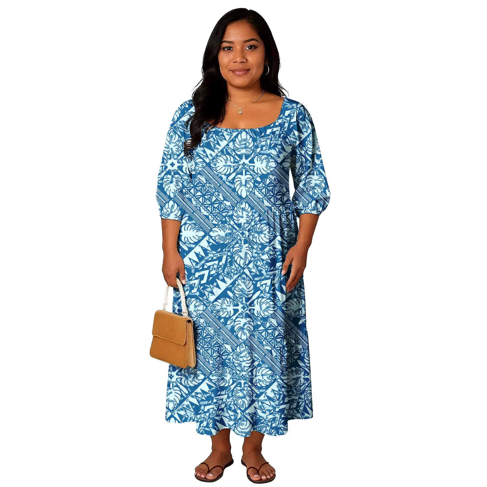 فستان نسائي مطبوع حسب الطلب للحفلات المسائية Puletasi ملابس قبلية بولينيزية فساتين ساموا فيجيان لجزر المحيط الهادئ #2