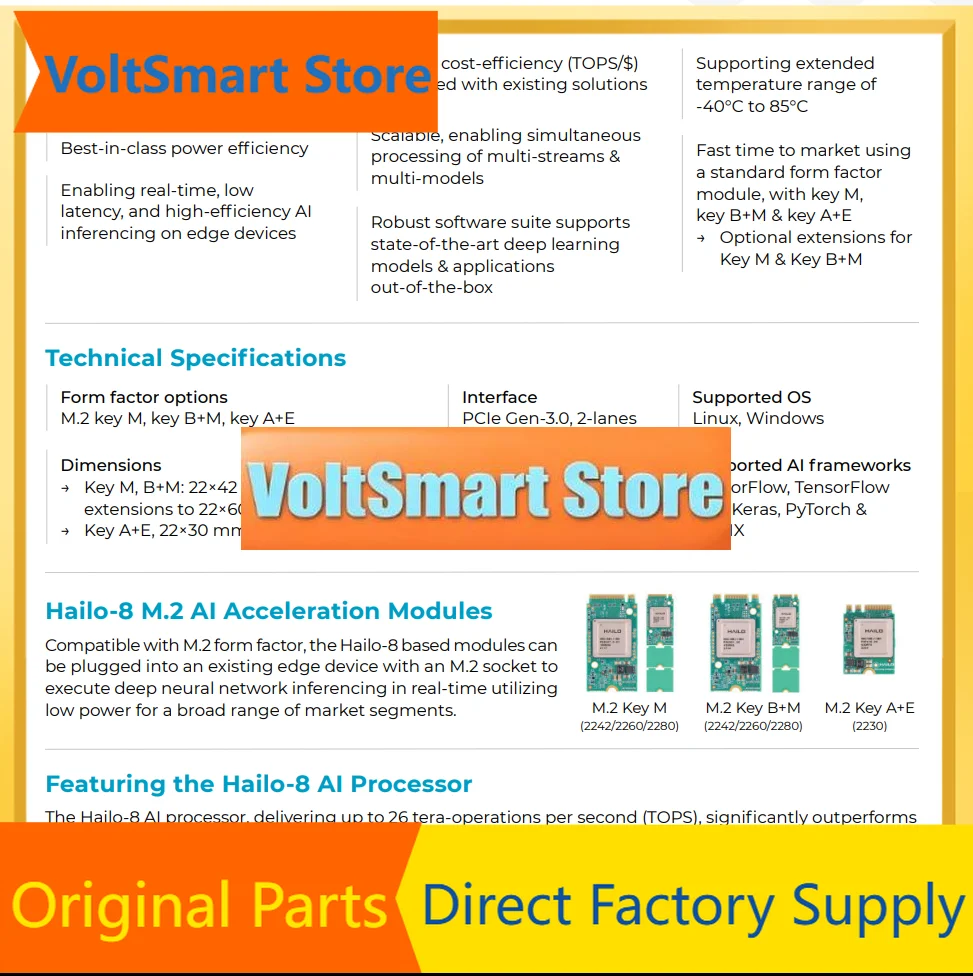 VoltSHailo-8 M.2 AI Acceleration Module