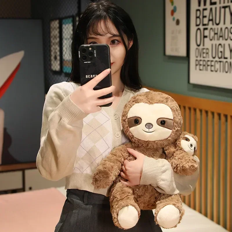 Leniwiec Matka i dziecko Lalka Wypchane zabawki Urodziny dzieci Prezenty świąteczne Pluszowa poduszka Toya Śliczne i zabawne lalki zwierzęce