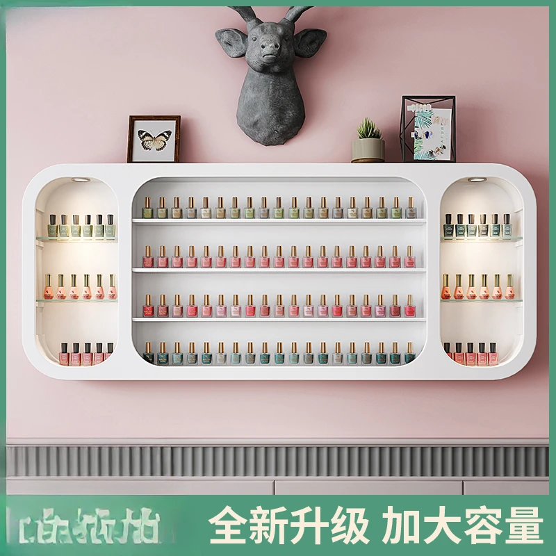 Nail shop, cosmetics, nail art display, wall cabinet, shelf nail polish, glue display shelf