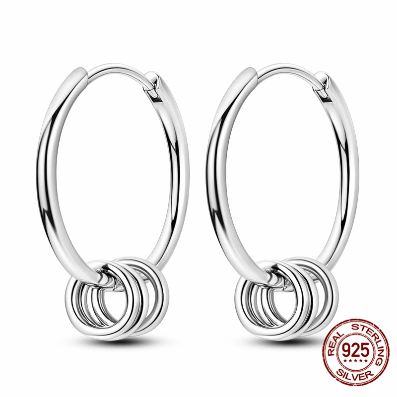 

High-quality S925 sterling silver earrings, women's hoop earrings, anniversary and wedding jewelry gifts.