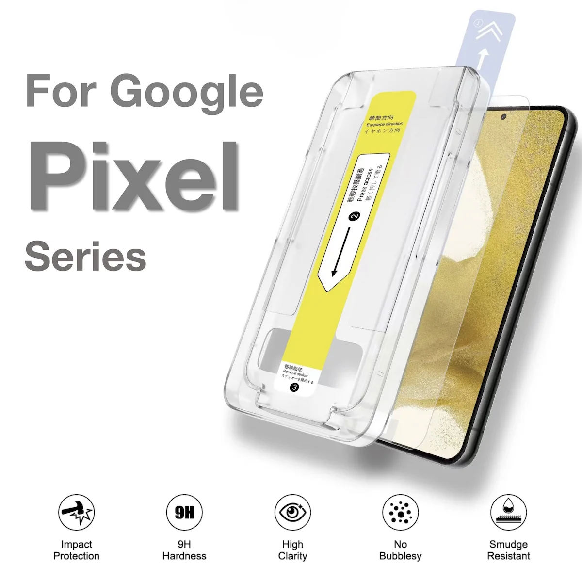 Para Google Pixel 6a 7 7a 8 9 Pro 8Pro 8a 9Pro XL Protector de pantalla Protector de vidrio templado fácil de instalar Kit de eliminación de polvo automático