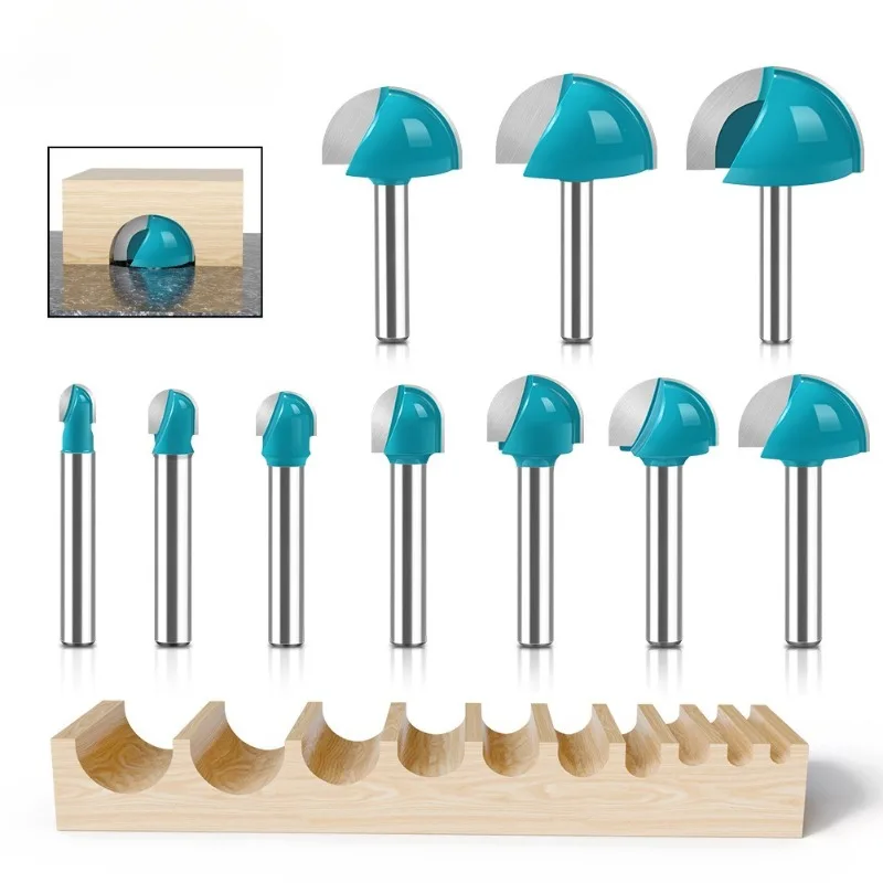 1-10-teiliges 6mm Schaftfräser-Set, Hartmetall-Schaftfräser, Langklingen-Rundfräser, Vollhartmetall CNC Radius-Kernfräser