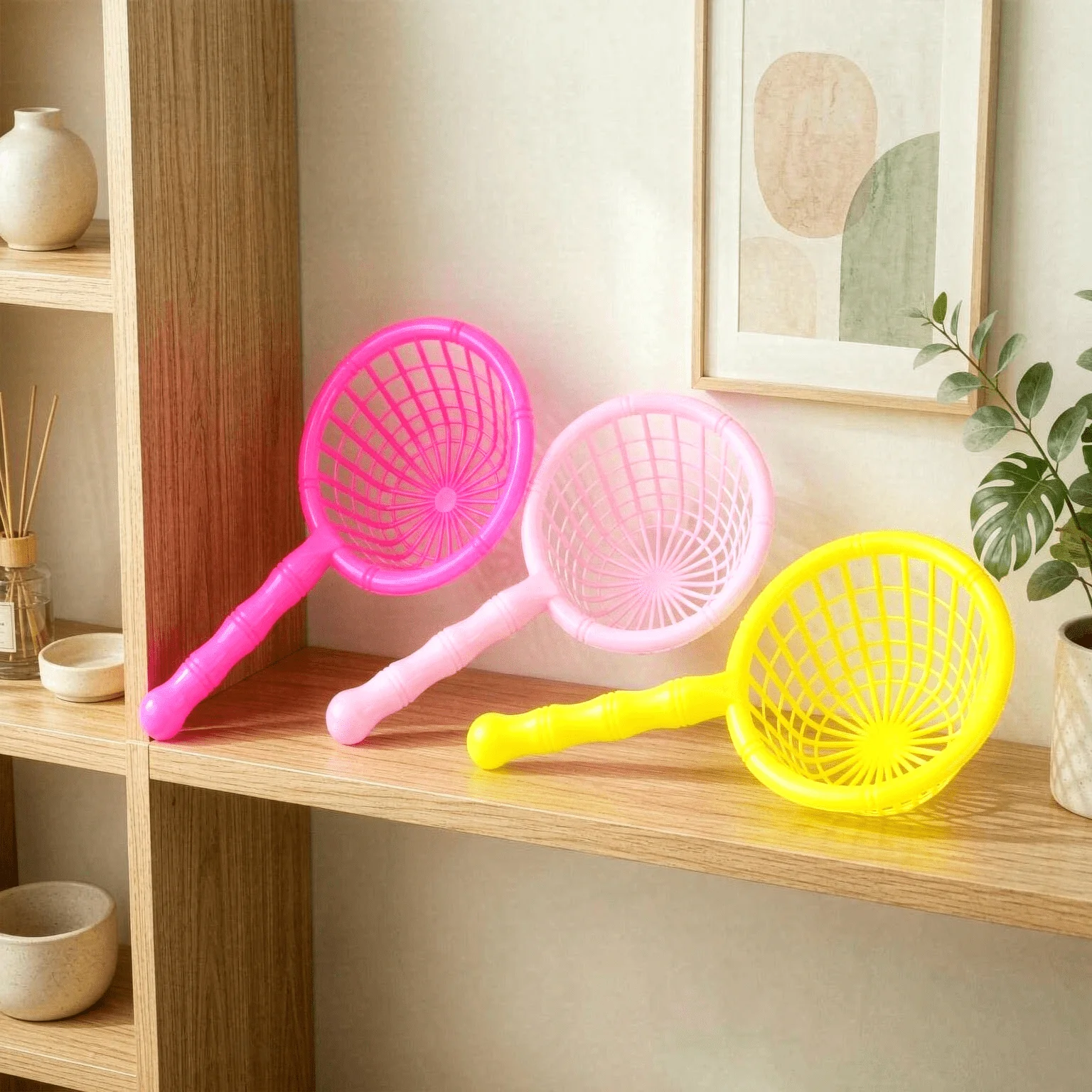 Bulk 5/10Pcs Small Plastic Mesh Scoop Net Handheld Strainer Skimmer Spoon Grip Handle Aquarium Pet Cage Cleaning Kitchen TMZ