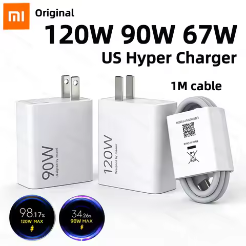 Original 120W 90W XIAOMI 17 Pro Max 14T 15 Ultra 13T 12T Redmi Note 13 Poco F8 F7 X7 M8 Pro Charger Turbo Fast Cargador US Plug