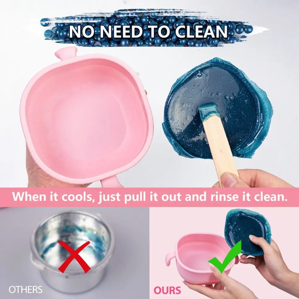 Calentador de cera plegable de 400ml, depiladora de fusión, máquina de depilación de cera, sartén antiadherente, calentador de cera de silicona portátil, frijol de cera