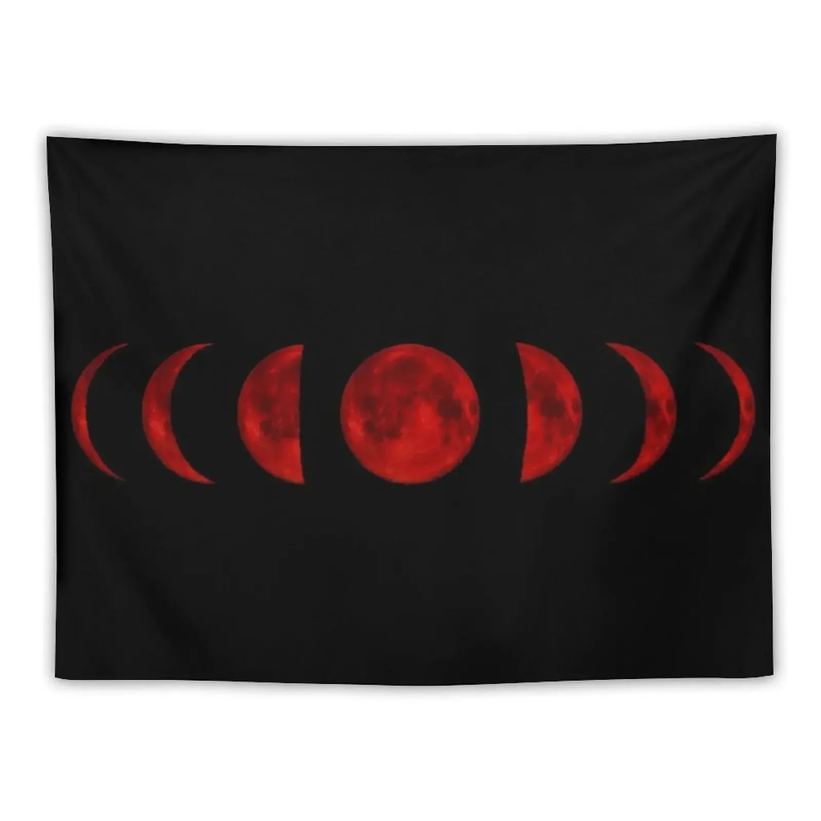 Bloody Red Blood Full Moon Stages Phases Werewolf Wolf Beast Wolfman Tapestry Wall Decoration Japanese Room Decor Tapestry