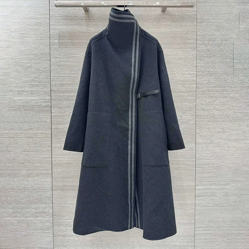 

High quality double-sided cashmere multi-color women's long coat with wool fabric - luxurious clothing 25110748