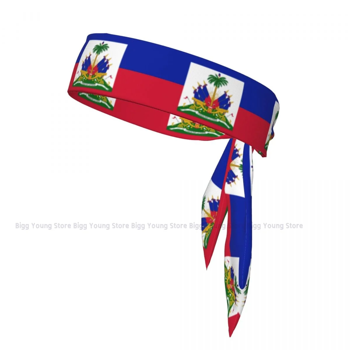 

Flag Of Haiti Head Tie Sports Headband Athlete Sweatbands Head Wrap For Working Out Running Yoga