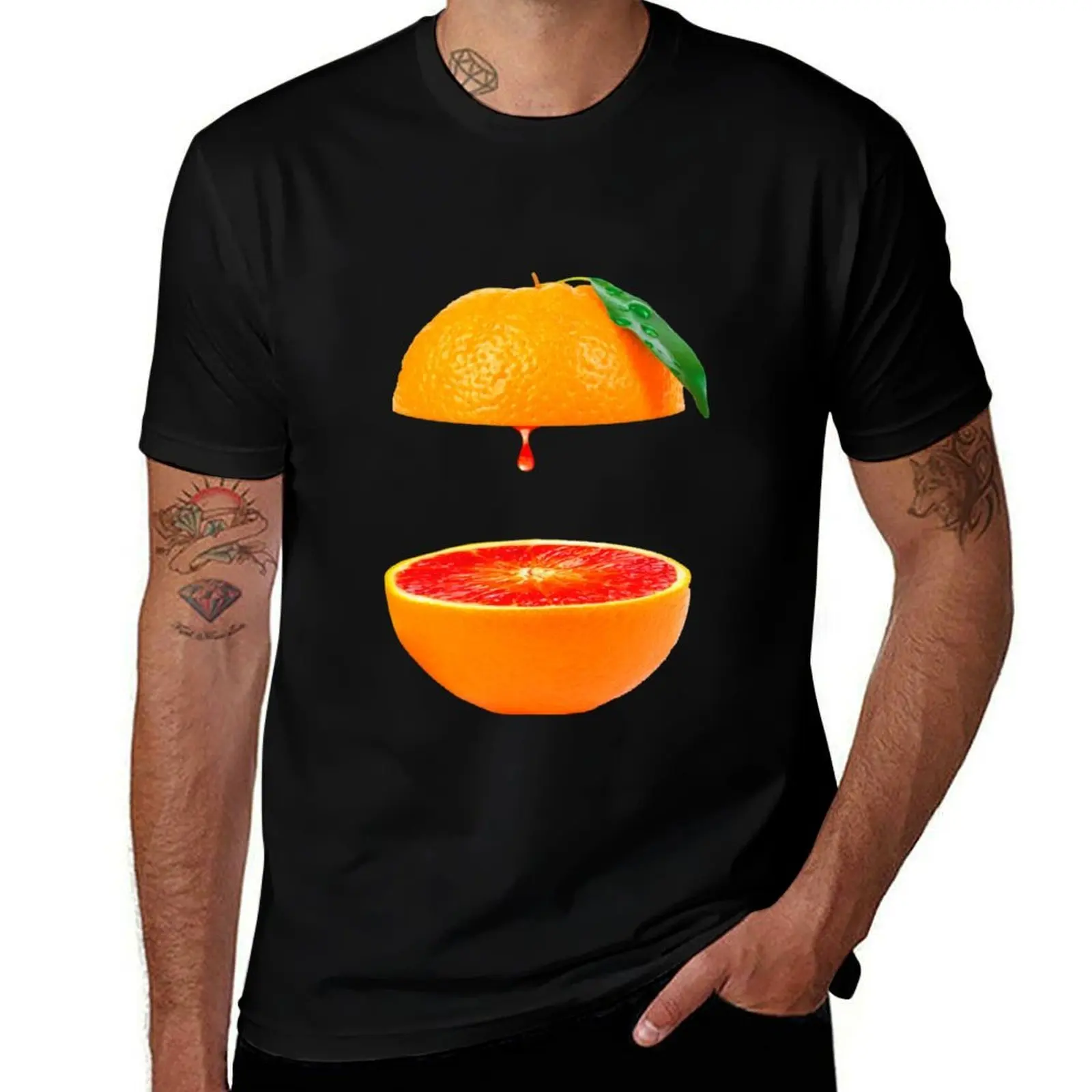 Orange Slices Stickers T-Shirt cotton t shirts man 100% T-Shirt