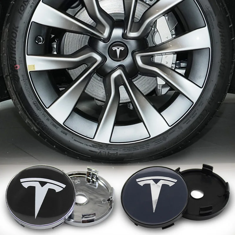 4Pcs 56mm+60mm Car Wheel Center Hub Caps Stickers Auto Rim Cover Accessories For Tesla Model 3 Model S X Model Y Roadster SpaceX