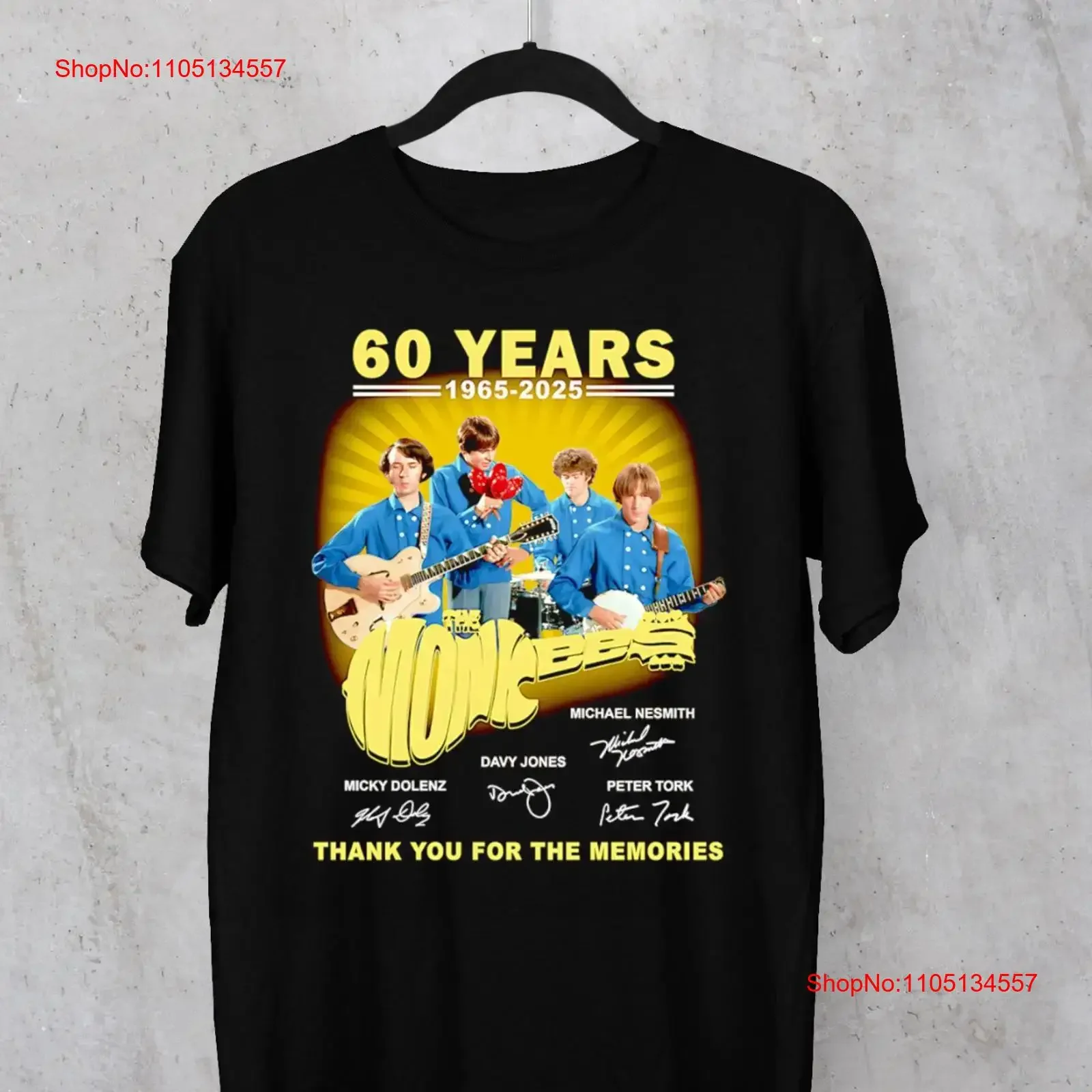 

HOT NEW The Monkees band 60th ANNIVERSARY black T shirt unisex 1T204 vintage Washed Casual Stretched Soft designer clothes