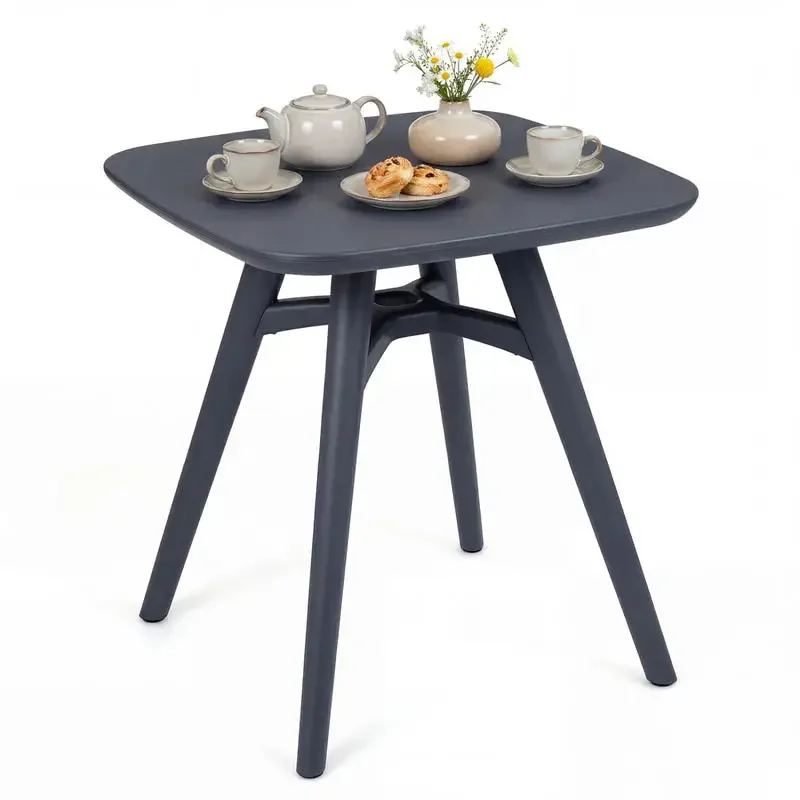 

Square Outdoor Dining Table All-Weather Plastic Patio Bistro Table for 4-Gray