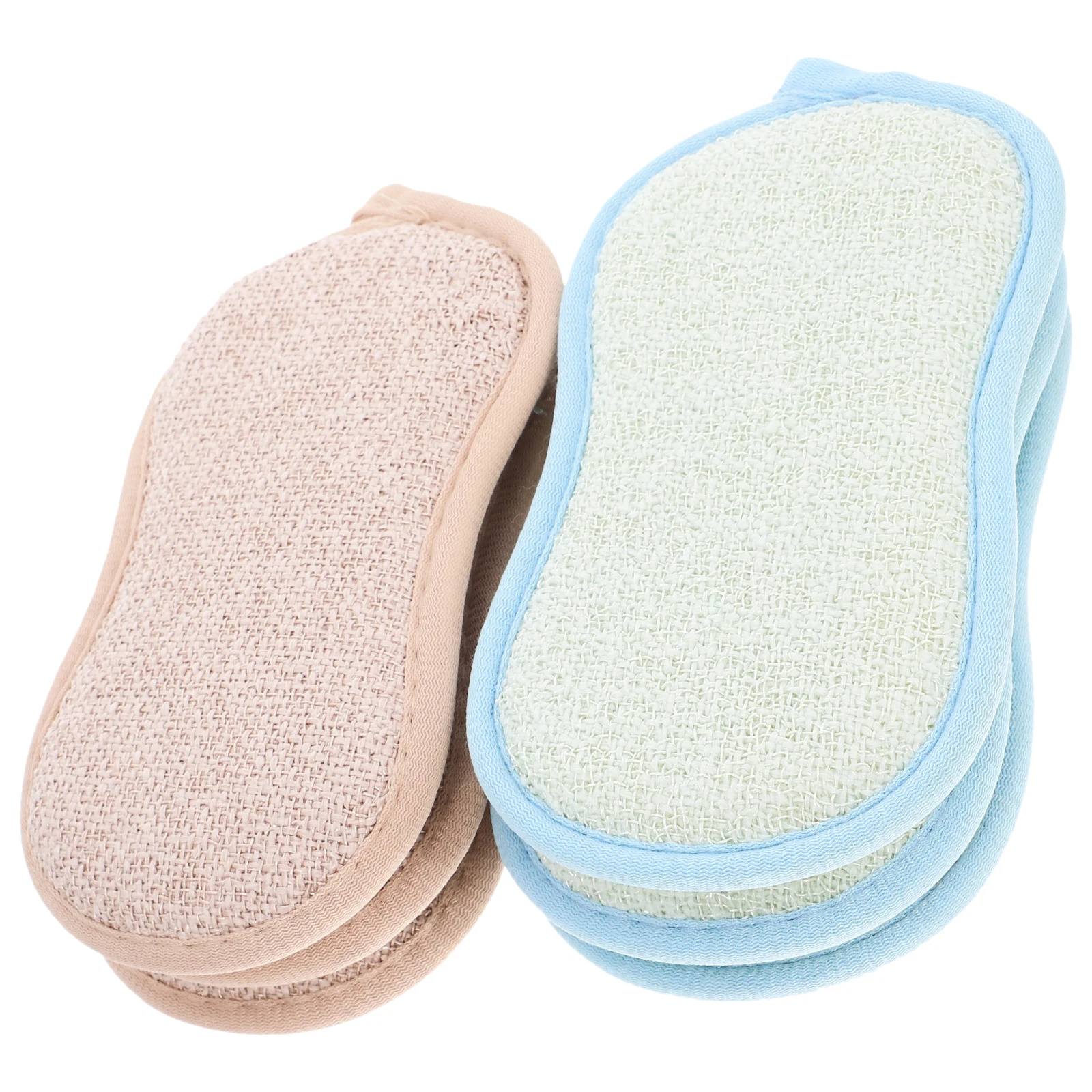 

6 Pcs Bamboo Fiber Sponge Dish Scrub Brush Non Stick Oil Multi Function Kitchen Cleaning Tool for Pots Bowls Cups Sink Range