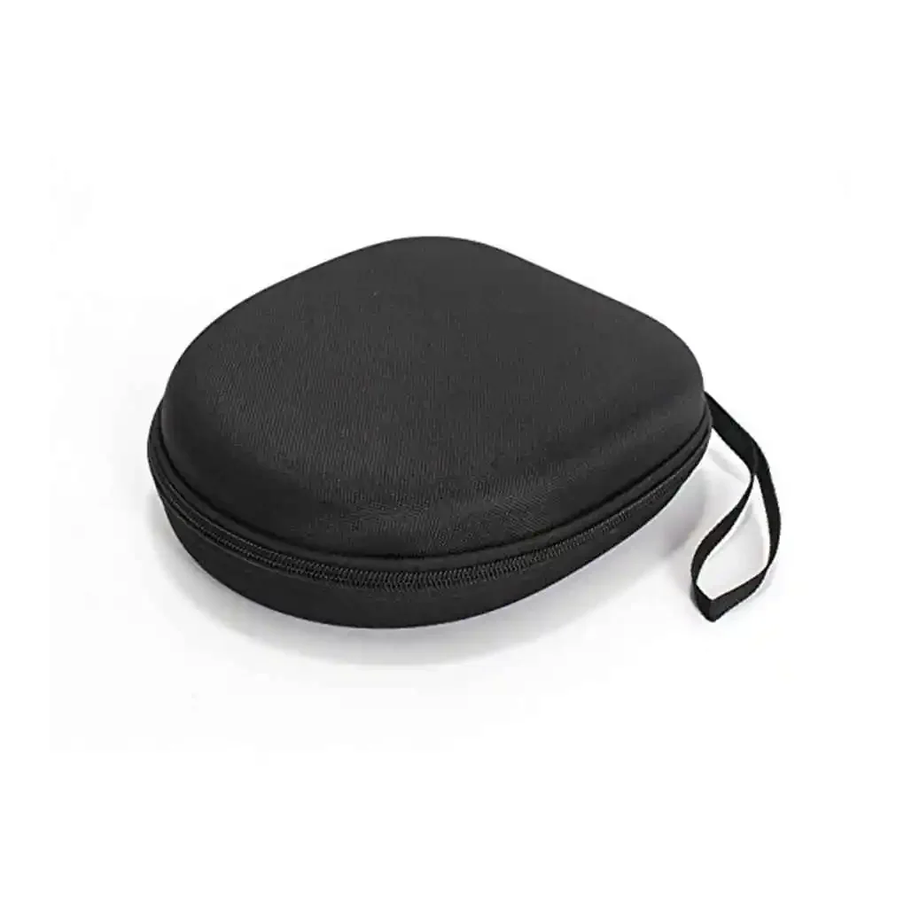 Estuche de transporte de auriculares a prueba de golpes, bolsa de auriculares de mano, contenedor de auriculares, suministros de viaje de empresa, negro