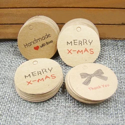 100Pcs Brown White Kraft Paper Gift Tags Handmade Jewelry Charms Tag Round Wedding Party Favors Cookies Decorative Tag Pendant