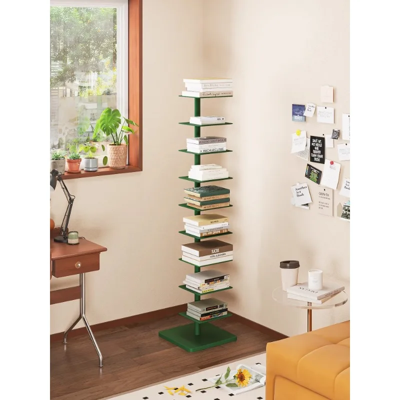 Creative minimalist multi-layer invisible bookshelf rotatable adjustable floor shelf living room bedroom advanced storage