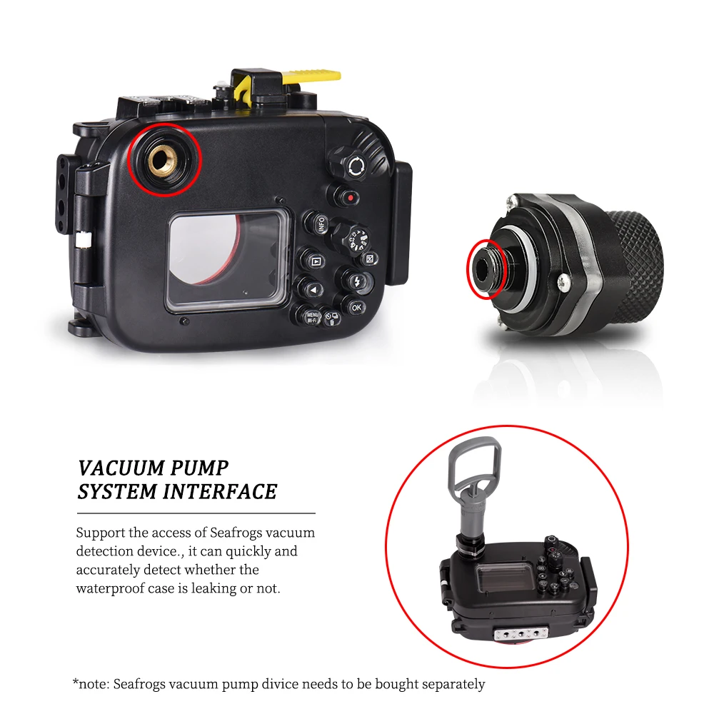 Seafrogs Professional 60 м водонепроницаемый чехол для камеры для дайвинга с резьбовым оптоволоконным интерфейсом 67 мм для Olympus TG5