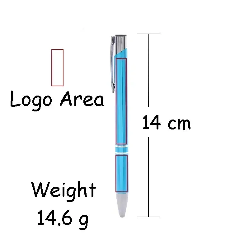100Pcs Free Custom LOGO Metal Ballpoint Pen Gift Pens for Writing Stationery Office School Supplies Multi Function Pen