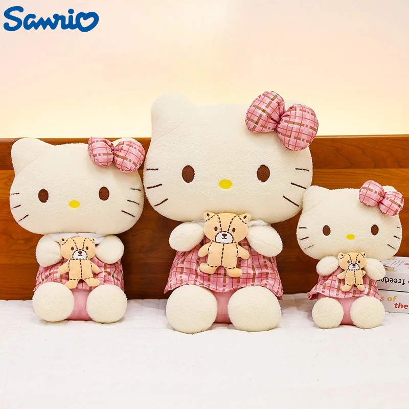

30-55 см большой размер Hello Kitty плюшевые игрушки Sanrio Kawaii мультфильм аниме Peluche удобные мягкие куклы орнамент детские игрушки подарки