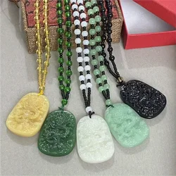 Classic Simple Fashion Trend Handmade Ethnic Personality Dragon Pattern Pendant Necklace Men and Women Popular Pendant Jewelry