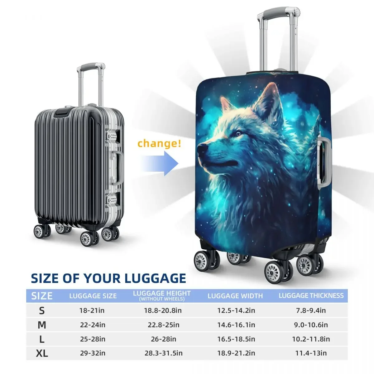 Custom Custom Animal Wolf Luggage Cover Fashion Suitcase Protector Covers Suit For 18-32 inch